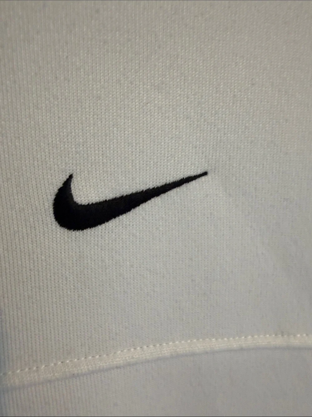 Nike Men’s White Hoodie with Black Swoosh Accent